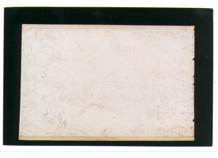 studio di paesaggio (disegno) di Pitloo Anton Sminck (sec. XIX)