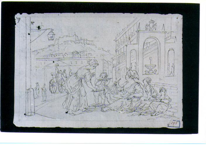 venditrice di spighe di granone (disegno) di D'Anna Alessandro (fine/inizio secc. XVIII/ XIX)