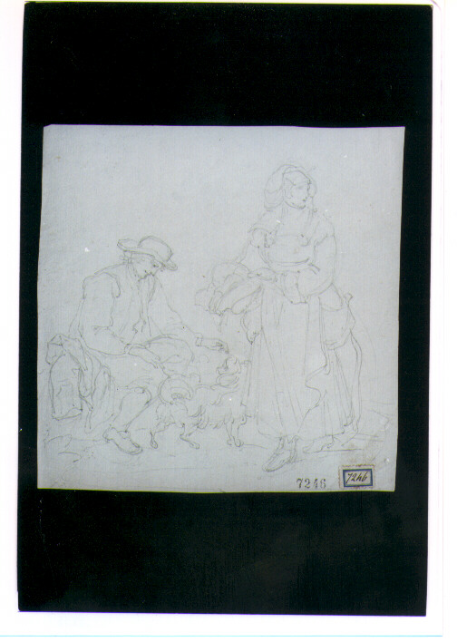 scena campestre (disegno) di D'Anna Alessandro (fine/inizio secc. XVIII/ XIX)