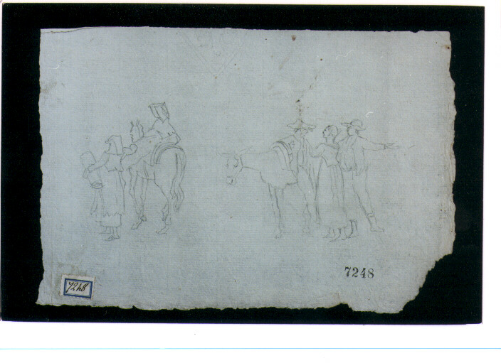 scena campestre (disegno) di D'Anna Alessandro (fine/inizio secc. XVIII/ XIX)