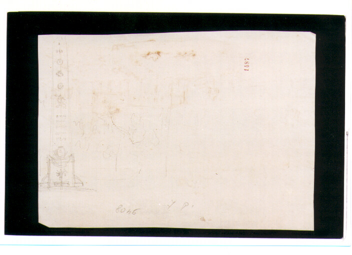 schizzo per scenografia con obelisco (disegno) di Niccolini Antonio (scuola) (sec. XIX)
