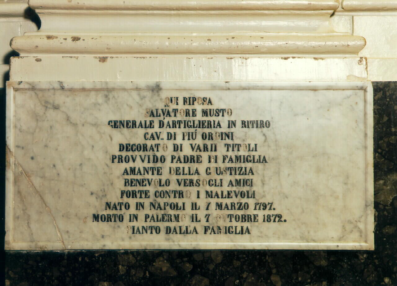 lapide - sepolcrale - ambito siciliano (sec. XIX)