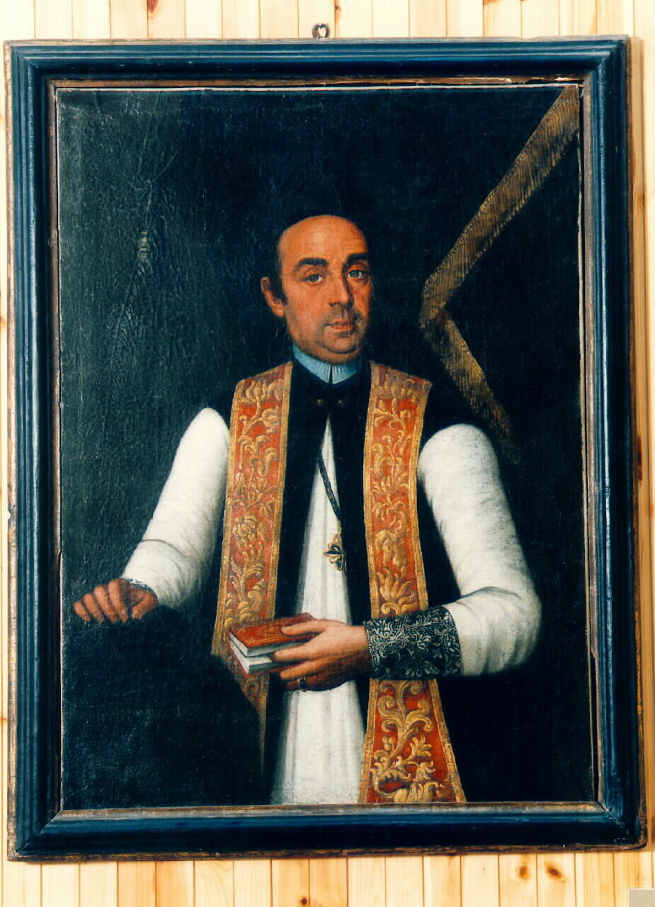 ritratto di ecclesiastico (dipinto) - ambito siciliano (Seconda metà sec. XIX)