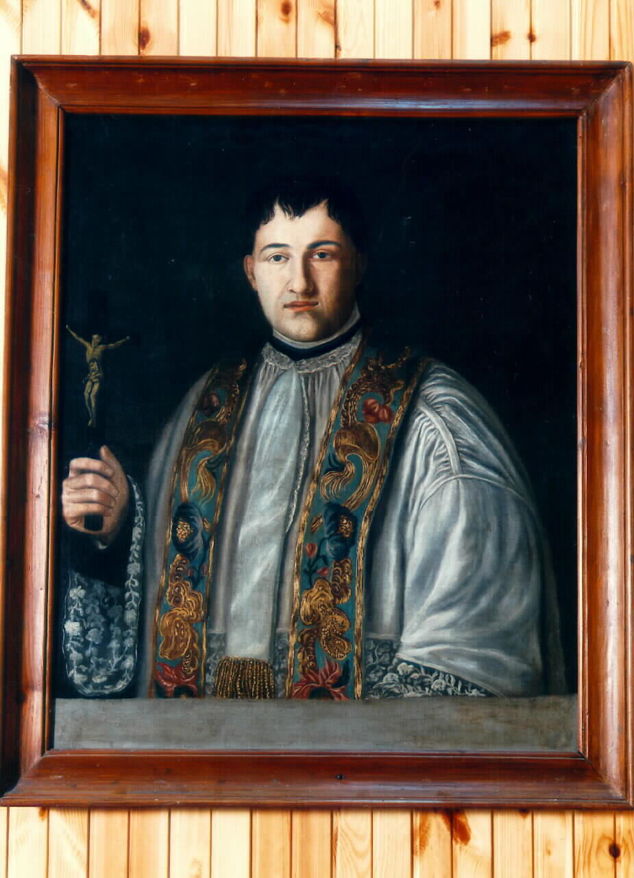 ritratto di ecclesiastico (dipinto) - ambito siciliano (Seconda metà sec. XIX)