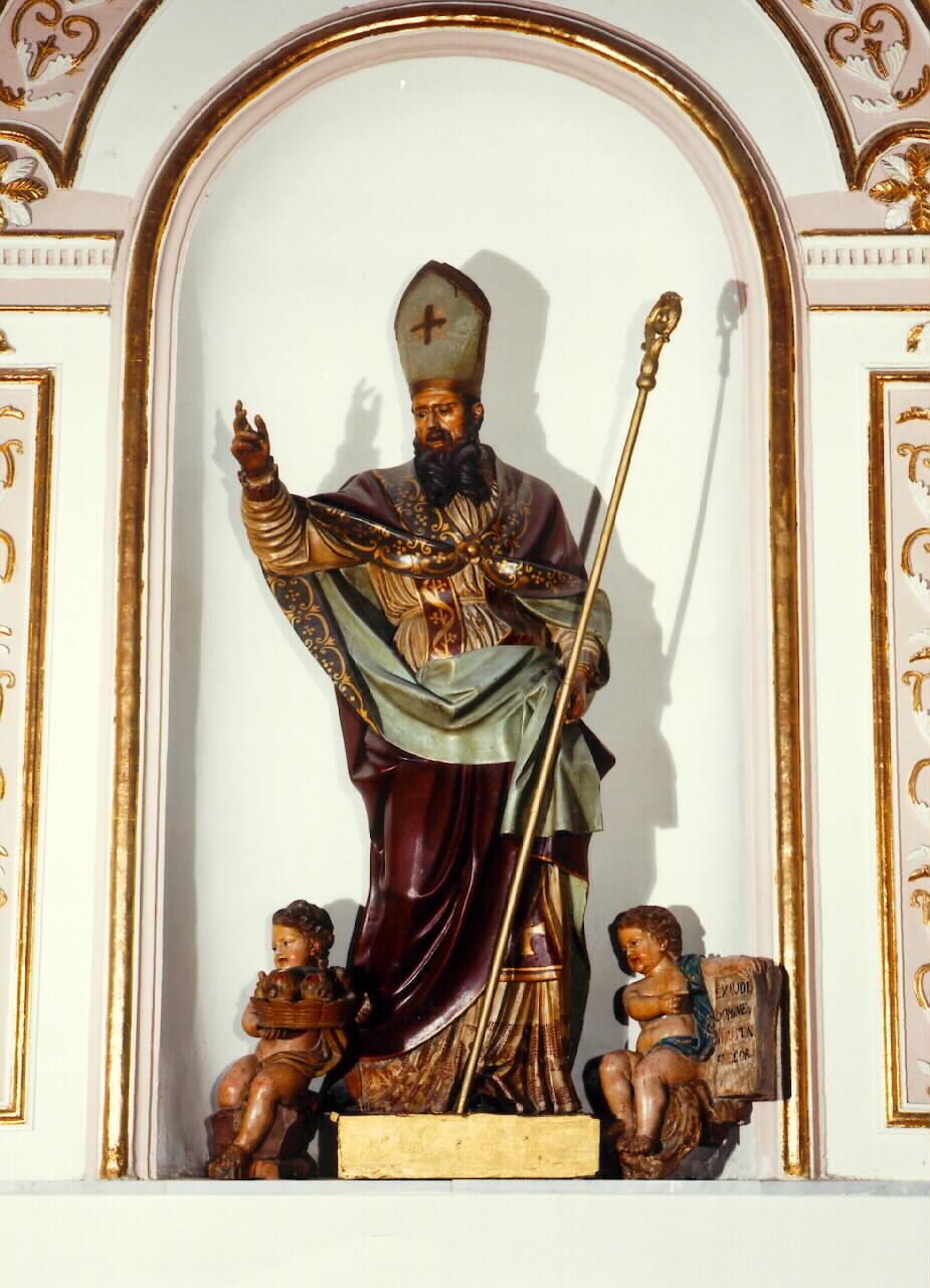 San Paolino e putti (gruppo scultoreo) - ambito siciliano (Prima metà sec. XIX)