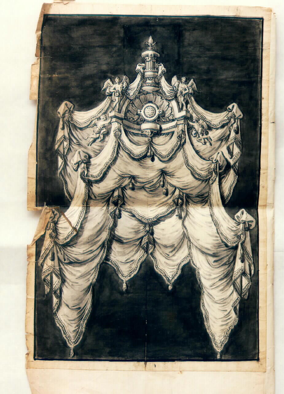 postergale di baldacchino (disegno) - ambito siciliano (sec. XIX)