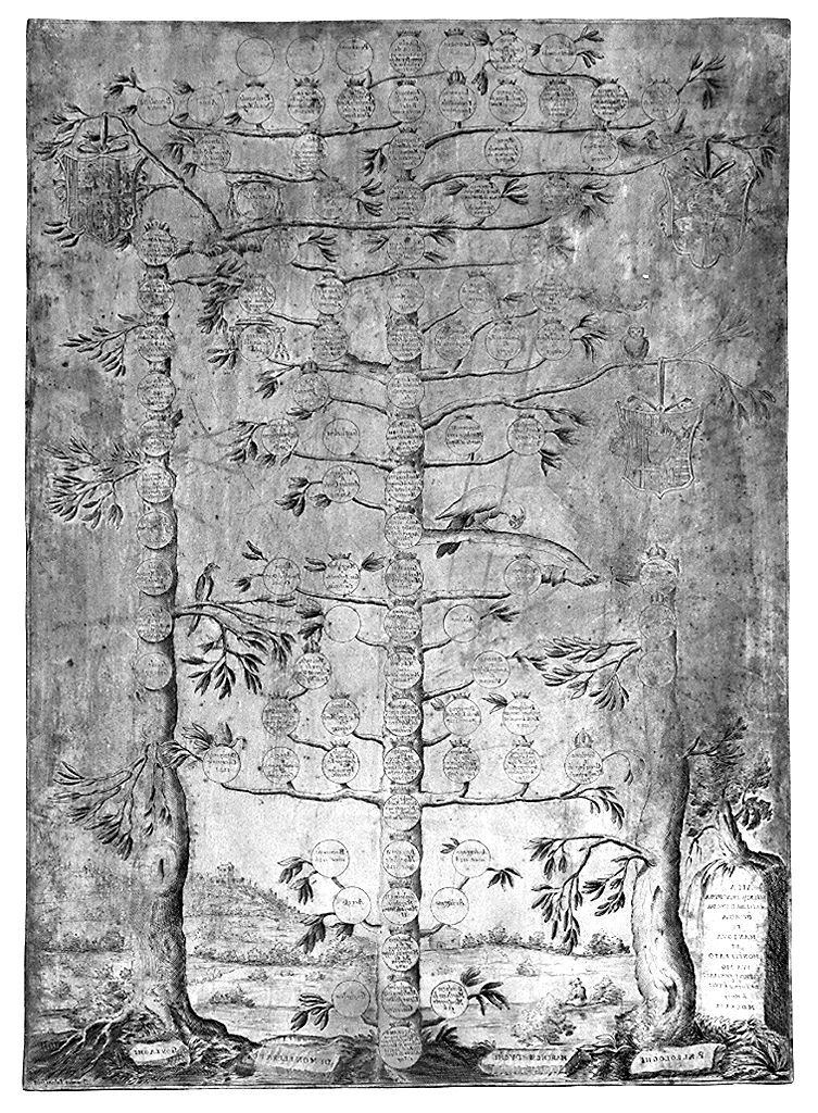 albero genealogico dei duchi di Mantova e del Monferrato (matrice) - ambito fiorentino (sec. XVII)