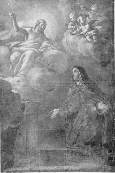 Santa Elisabetta d'Ungheria inginocchiata dinanzi a Cristo (dipinto) di Marracci Giovanni (attribuito) (seconda metà sec. XVII)