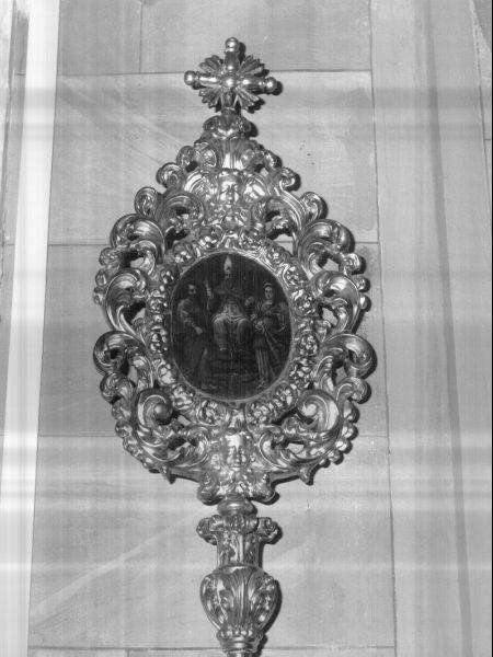 Madonna del Rosario con San Domenico e Santa Caterina da Siena (emblema di confraternita) - bottega lucchese (fine/inizio secc. XVII/ XVIII)