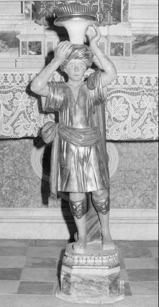 figura maschile (candelabro - a statua, serie) - bottega lucchese (seconda metà sec. XIX)