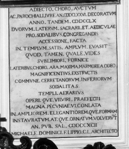 lapide documentaria - bottega lucchese (fine sec. XVIII)