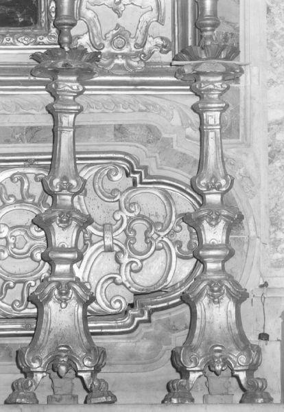 candeliere, serie - bottega lucchese (fine/inizio secc. XVIII/ XIX)