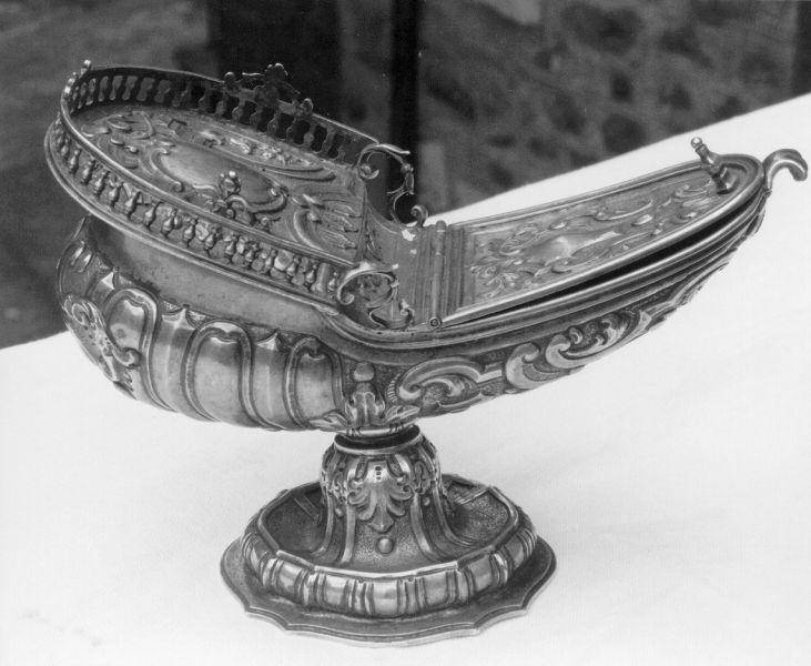 navicella portaincenso - a galeone - bottega lucchese (seconda metà sec. XVIII)