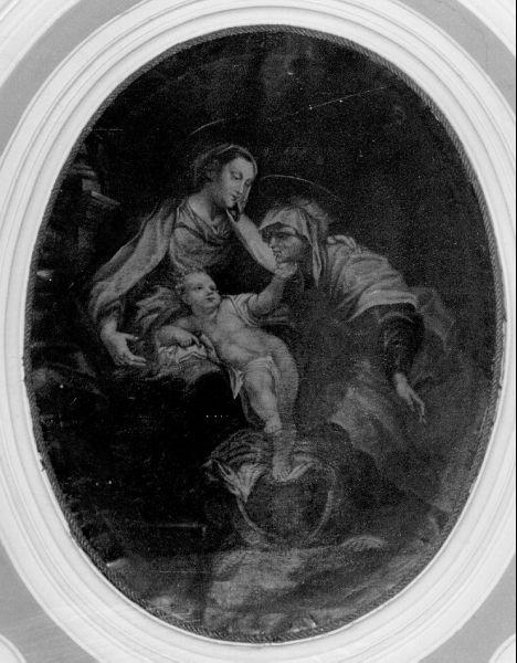MADONNA CON BAMBINO E SANT'ANNA (dipinto) - ambito italiano (prima metà sec. XVIII)