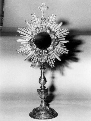 ostensorio - a raggiera - bottega lucchese (fine/inizio secc. XVII/ XVIII)