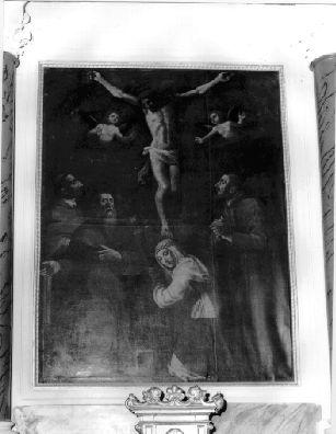 CRISTO CROCIFISSO E SANTI (dipinto) - ambito toscano (seconda metà sec. XVII)