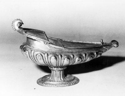 navicella portaincenso - a galeone - bottega lucchese (fine/inizio secc. XVII/ XVIII)