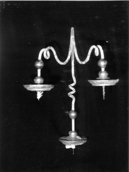 candeliere, elemento d'insieme - ambito versiliese (sec. XIX)