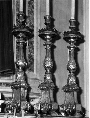 candeliere, serie - bottega lucchese (fine/inizio secc. XVIII/ XIX)