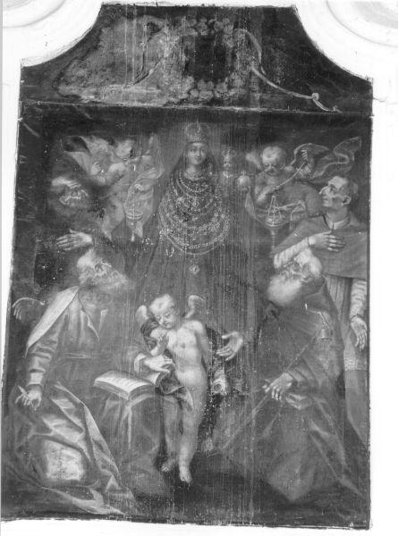 Madonna di Loreto, San Francesco, San Carlo Borromeo, San Matteo Apostolo e Sant'Antonio Abate (dipinto) - ambito lunigianese (fine sec. XVII)