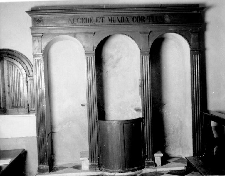 confessionale, serie - ambito lunigianese (metà sec. XIX)