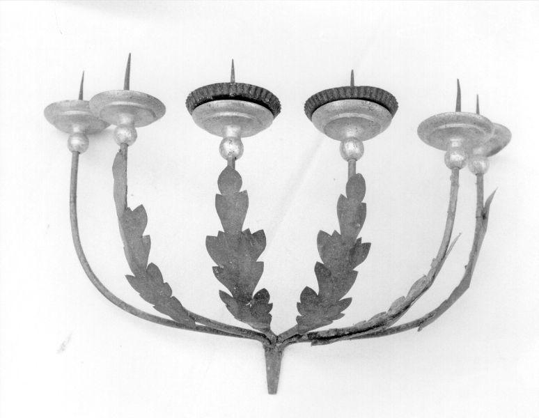 candeliere da parete - ambito lunigianese (metà, metà sec. XIX, sec. XX)