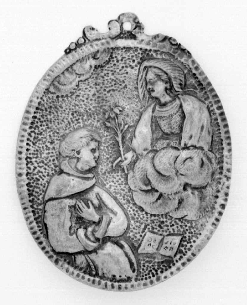 apparizione della Madonna a sant'Antonio da Padova (medaglia devozionale) - bottega toscana (sec. XVIII)