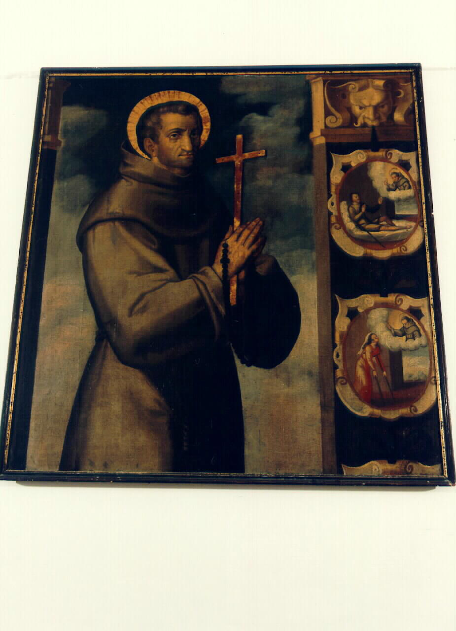 San Francesco d'Assisi e miracoli di San Francesco d'Assisi (dipinto) - ambito siciliano (sec. XIX)