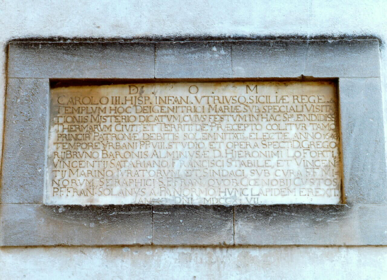 lapide - documentaria - ambito siciliano (sec. XVIII)