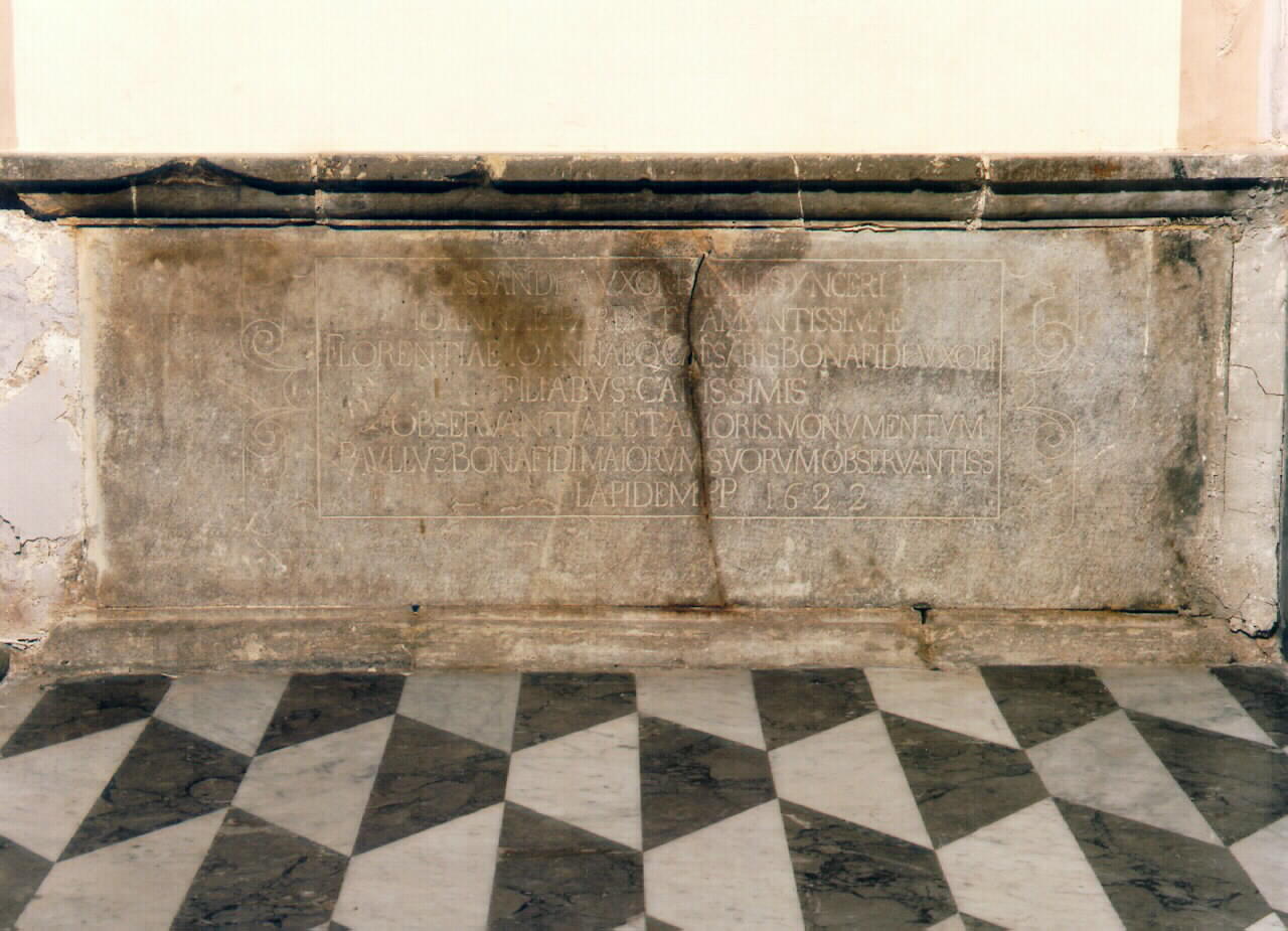 lapide - documentaria - ambito siciliano (sec. XVII)