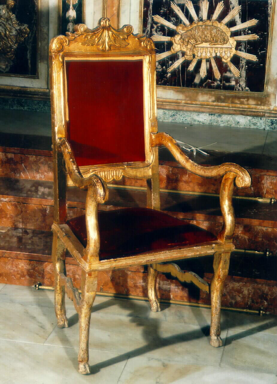 sedia del celebrante, serie - produzione siciliana (Seconda metà sec. XIX)