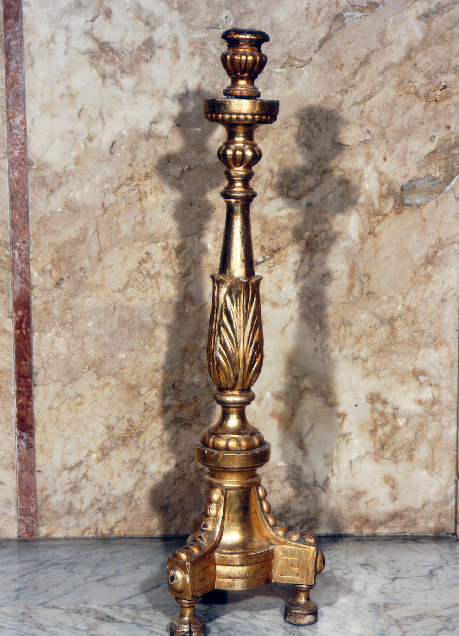 candelabro d'altare, serie - produzione siciliana (Seconda metà sec. XIX)