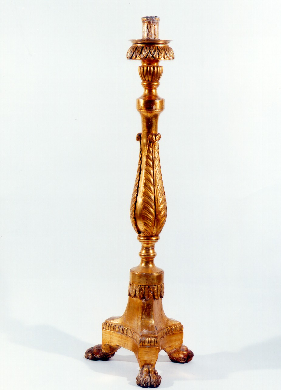 candelabro d'altare, serie - produzione siciliana (Seconda metà sec. XIX)