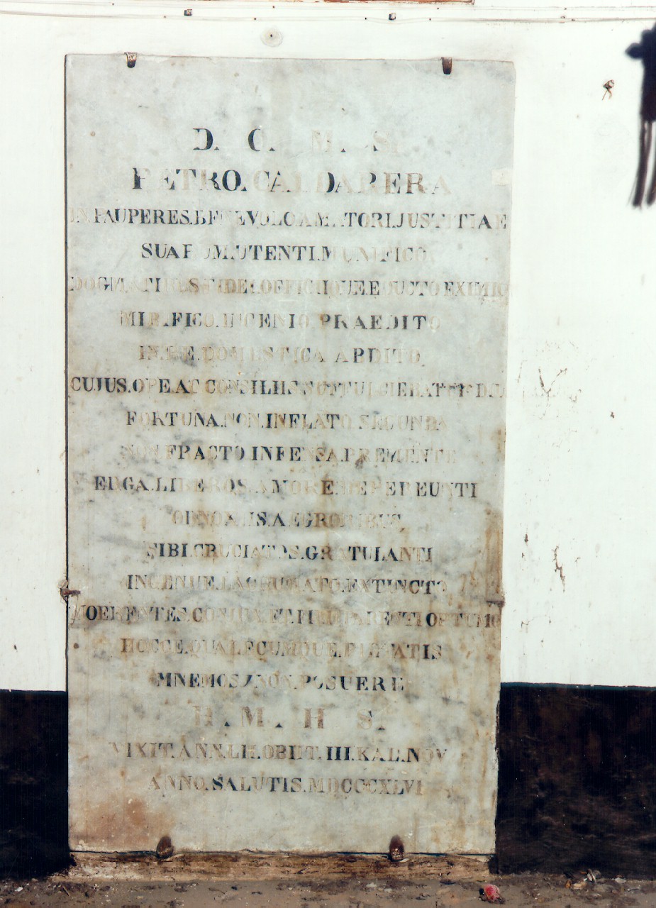 lapide - sepolcrale - ambito siciliano (sec. XIX)