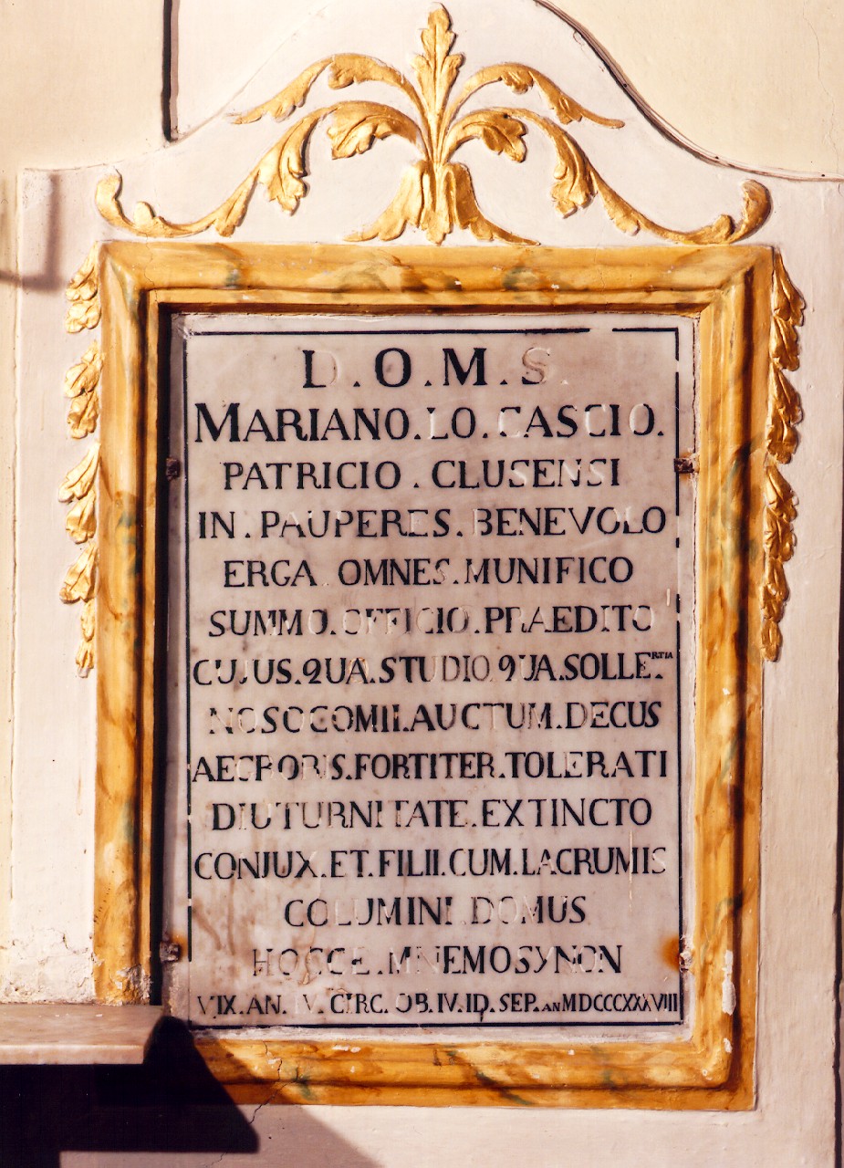 lapide commemorativa - ambito siciliano (sec. XIX)
