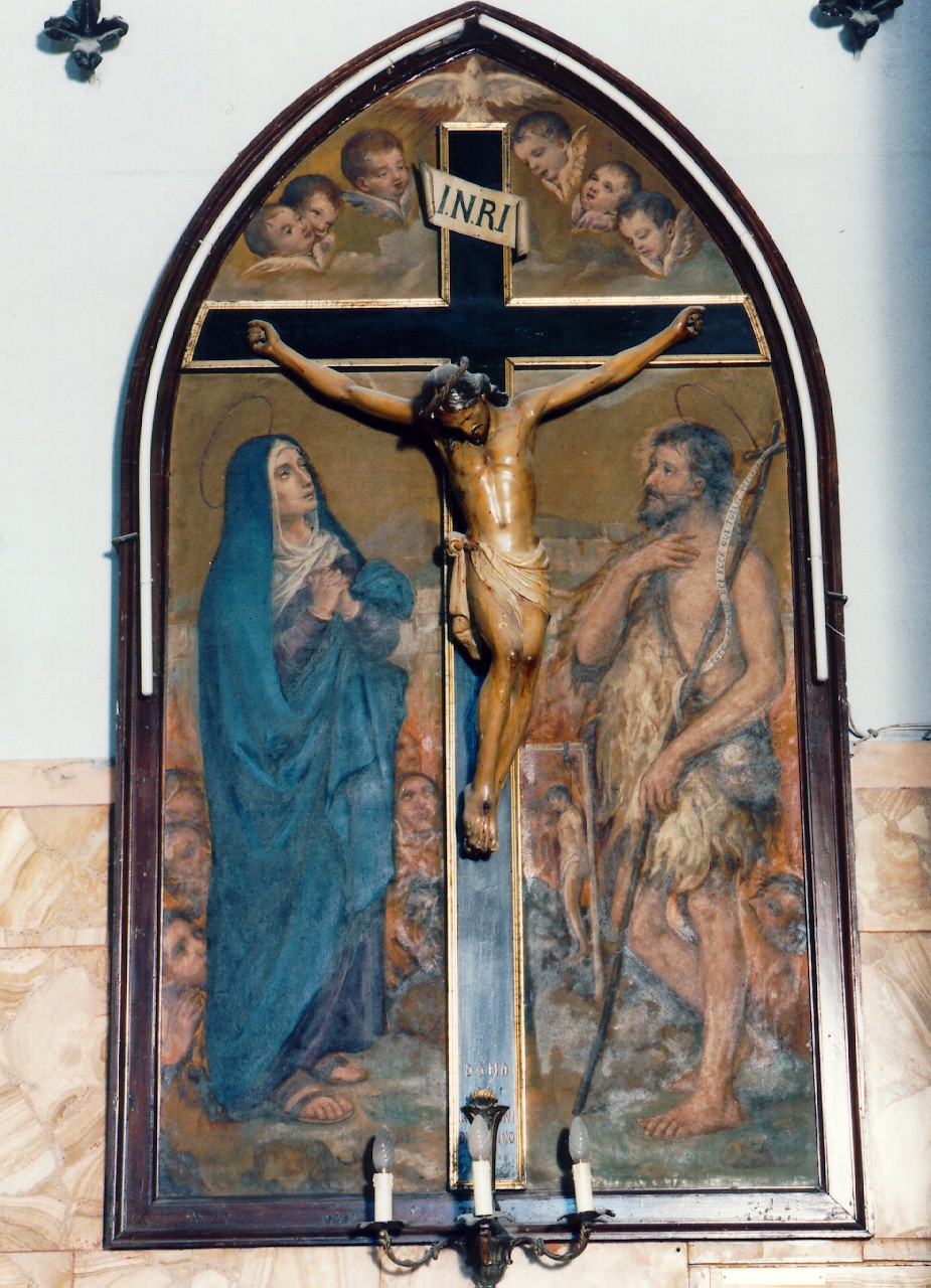 Madonna, San Giovanni Battista e anime purganti (dipinto) - ambito siciliano (primo quarto sec. XX)