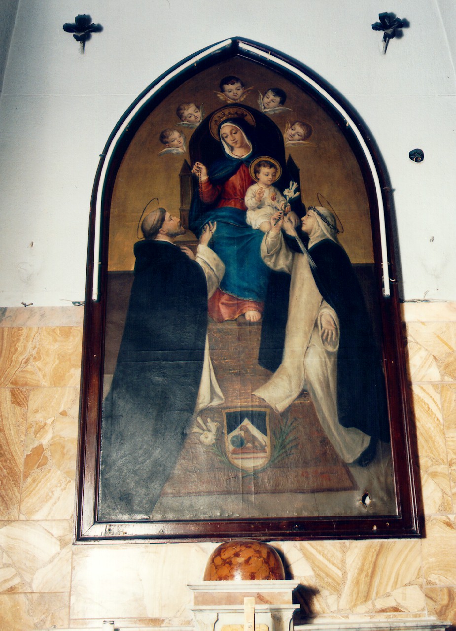 Madonna del Rosario con San Domenico e Santa Caterina da Siena (dipinto) - ambito siciliano (Fine/inizio secc. XIX/ XX)