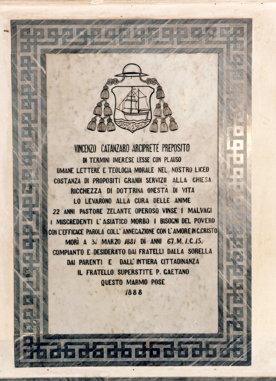 lapide commemorativa - ambito siciliano (sec. XIX)