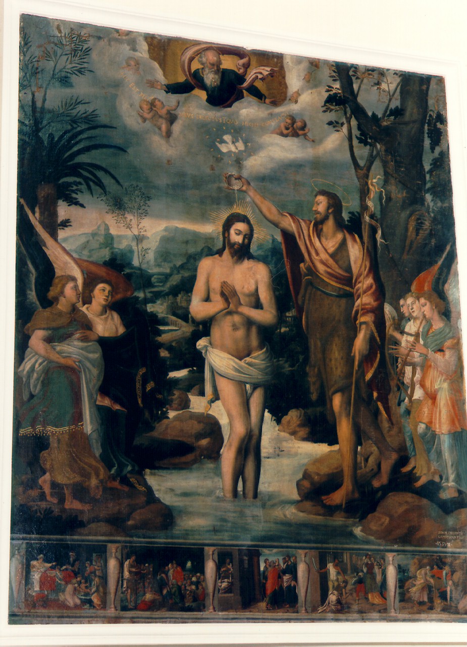 battesimo di Cristo e scene della vita di San Giovanni Battista (dipinto) - ambito siciliano (sec. XVI)