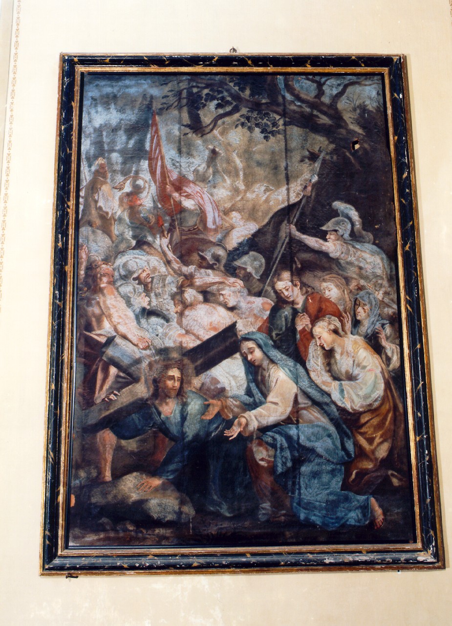 Cristo cade sotto la croce (dipinto) - ambito siciliano (Fine/inizio secc. XVII/ XVIII)