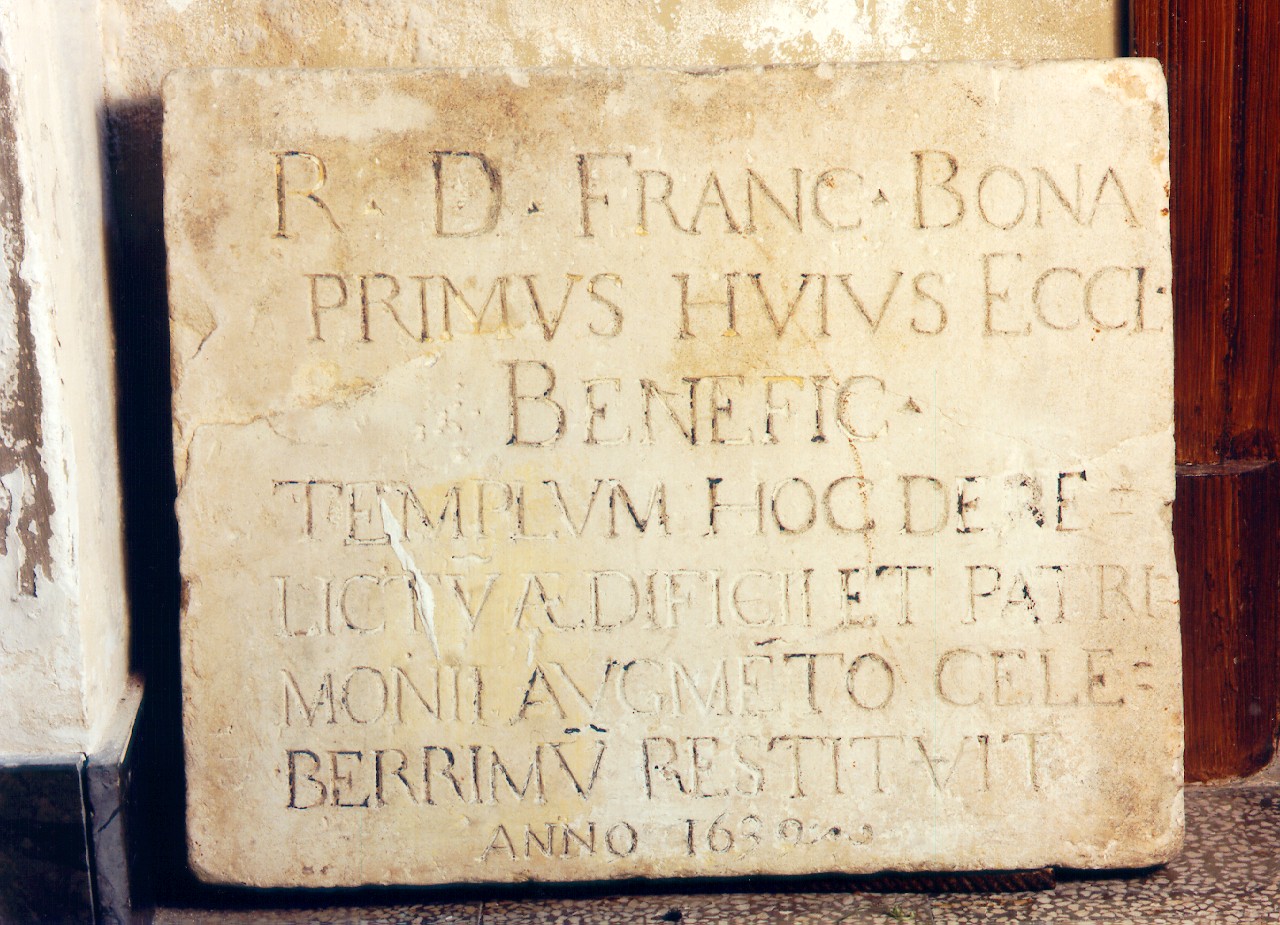 lapide - documentaria - ambito siciliano (sec. XVII)