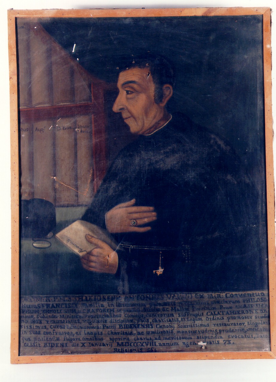ritratto del padre Giuseppe Antonio Valvo (dipinto) - ambito siciliano (sec. XIX)