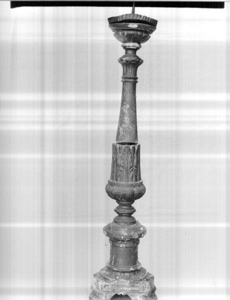 candeliere d'altare, serie - ambito lunigianese (seconda metà sec. XVIII)