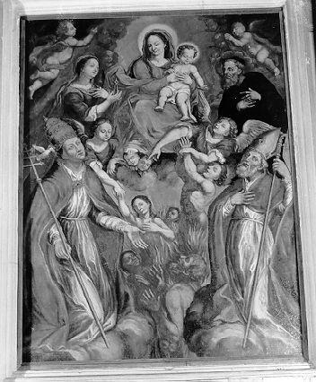 Madonna con Bambino Santi e anime purganti (dipinto) - ambito lunigianese (sec. XVIII)