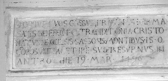 lapide - ambito lunigianese (sec. XV)