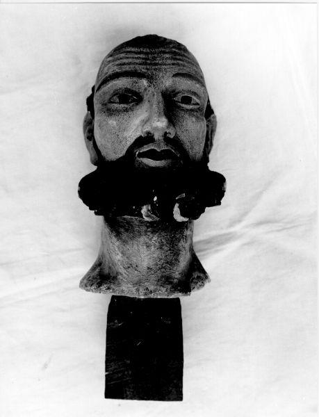 testa d'uomo con barba (statua, frammento) - ambito lunigianese (fine/inizio secc. XVIII/ XIX)