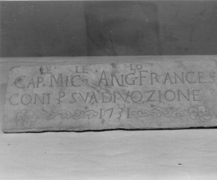 lapide - ambito lucchese (sec. XVIII)