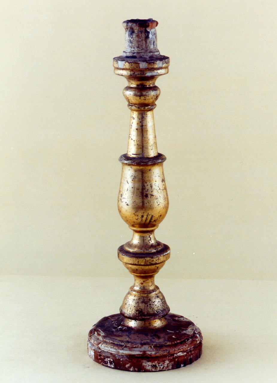 candeliere d'altare, serie - produzione siciliana (Seconda metà sec. XIX)