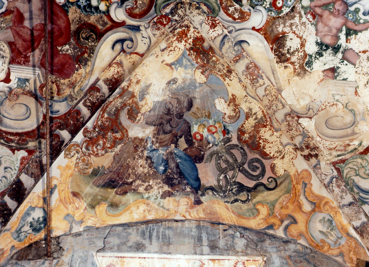 allegoria dell'Africa (dipinto murale) - ambito siciliano (Prima metà sec. XVIII)