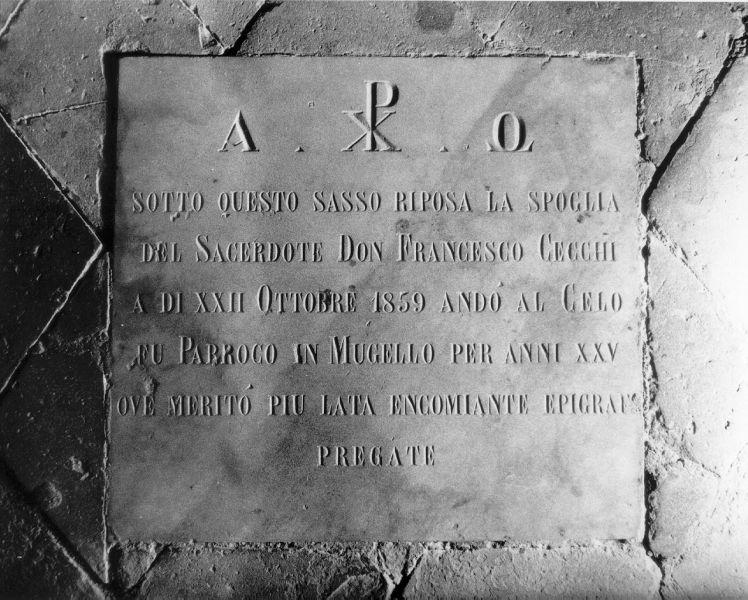 lapide tombale - ambito toscano (sec. XIX)